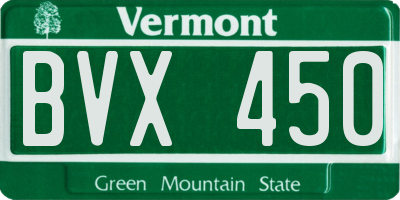 VT license plate BVX450