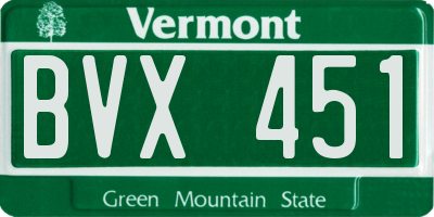 VT license plate BVX451
