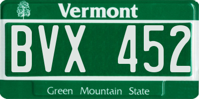 VT license plate BVX452