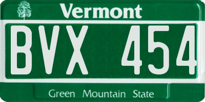 VT license plate BVX454