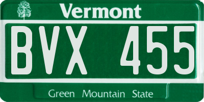 VT license plate BVX455