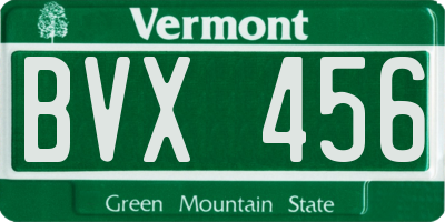 VT license plate BVX456