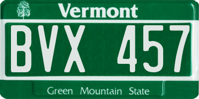 VT license plate BVX457