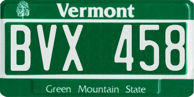 VT license plate BVX458