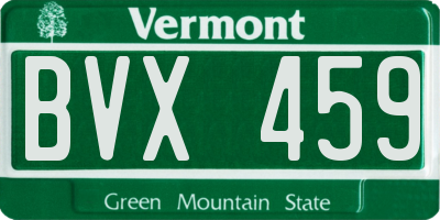 VT license plate BVX459