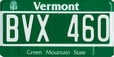 VT license plate BVX460