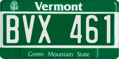 VT license plate BVX461
