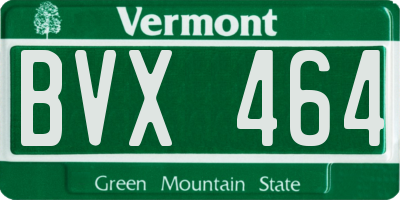 VT license plate BVX464