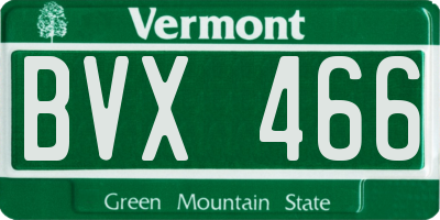 VT license plate BVX466
