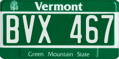 VT license plate BVX467