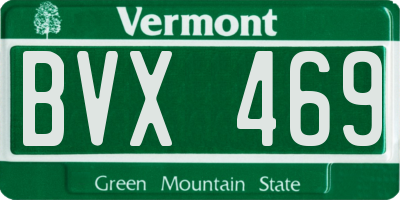 VT license plate BVX469