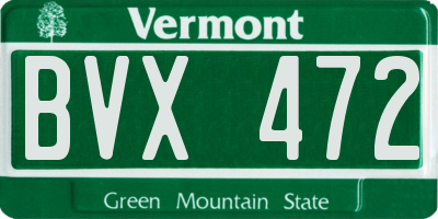 VT license plate BVX472