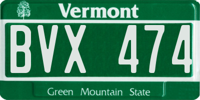 VT license plate BVX474