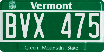 VT license plate BVX475
