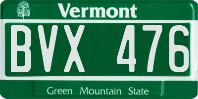 VT license plate BVX476