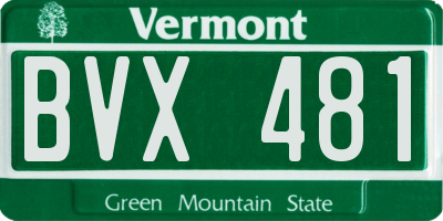 VT license plate BVX481