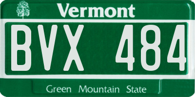 VT license plate BVX484