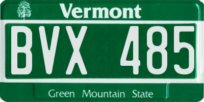 VT license plate BVX485