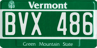 VT license plate BVX486