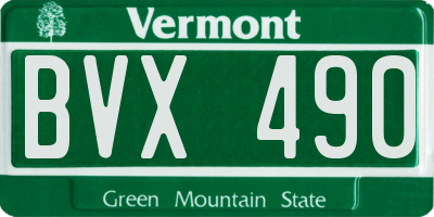VT license plate BVX490