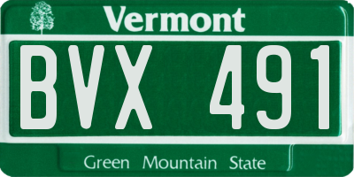 VT license plate BVX491