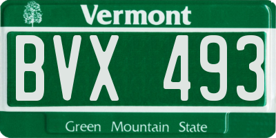 VT license plate BVX493