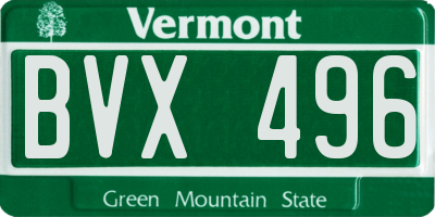 VT license plate BVX496