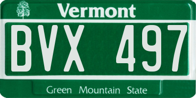 VT license plate BVX497