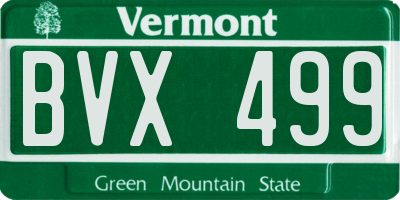 VT license plate BVX499