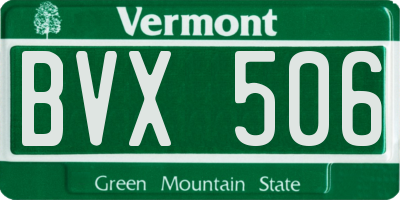 VT license plate BVX506