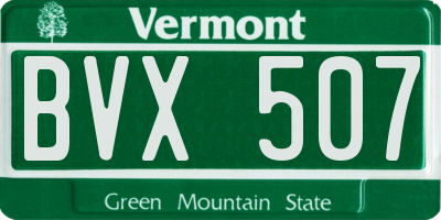 VT license plate BVX507