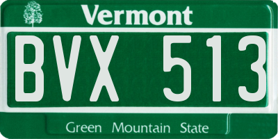 VT license plate BVX513