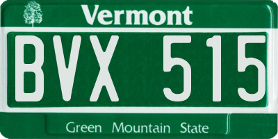 VT license plate BVX515