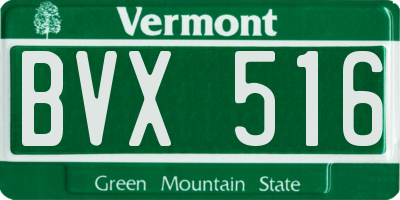 VT license plate BVX516