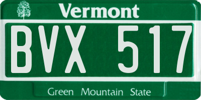 VT license plate BVX517