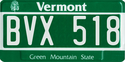 VT license plate BVX518
