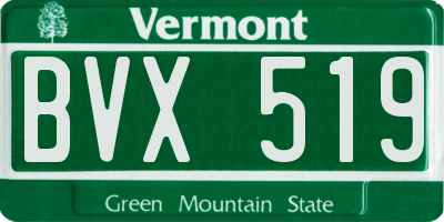 VT license plate BVX519