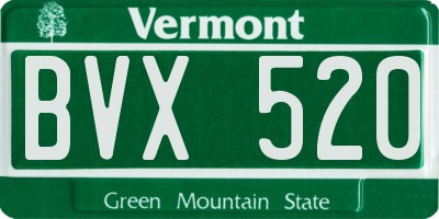 VT license plate BVX520