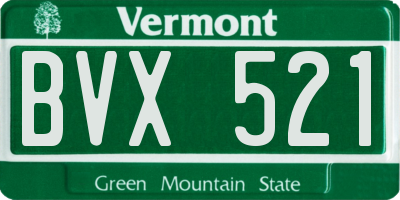 VT license plate BVX521