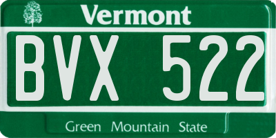 VT license plate BVX522