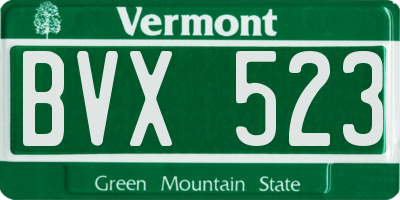 VT license plate BVX523