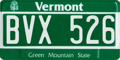 VT license plate BVX526