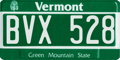 VT license plate BVX528