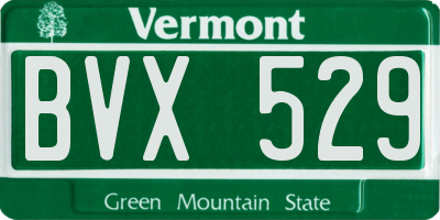 VT license plate BVX529
