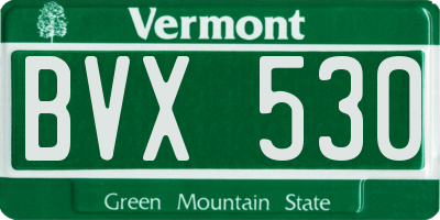 VT license plate BVX530