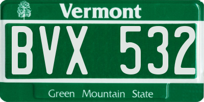 VT license plate BVX532