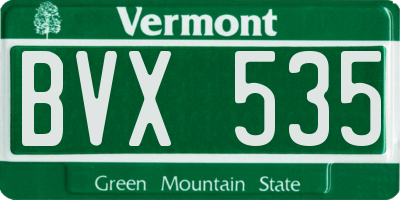 VT license plate BVX535