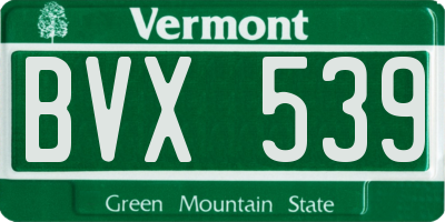 VT license plate BVX539