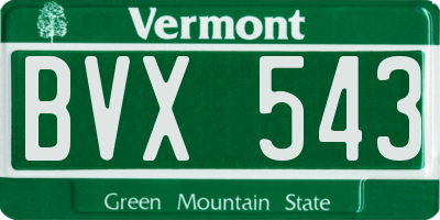 VT license plate BVX543