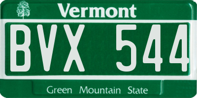 VT license plate BVX544